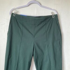 NWT Hilary Radley Mid rise Slim Leg Deep Emerald Green Pull on Pants Large